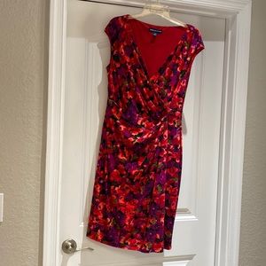 Never worn colorful, bright reds and purples. Size 12